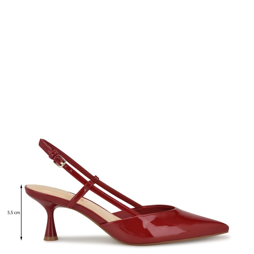 Nine West Women's Red Patent Pointy Toe Slingback Sandals 7.5