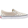 Vans Women's UA Classic Slip-On Sneakers, Color Theory Checkerboard, Tan, Off White, Print, 7 Medium US