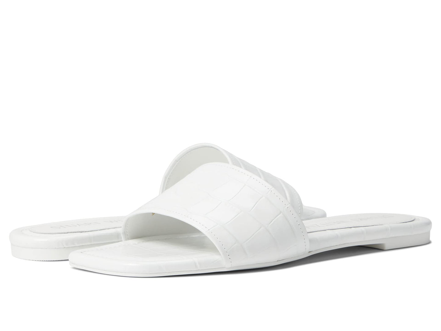 Stuart Weitzman Summer Slide Sandal White 8.5 B
