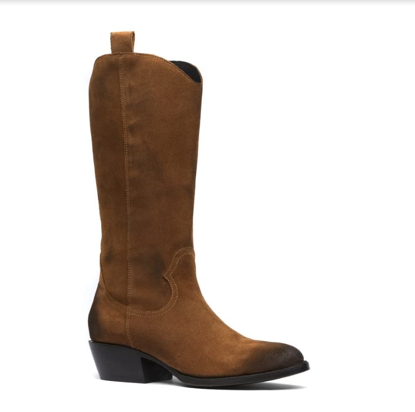 Mezcalero | Cowboys Women suede boots with finish shading on the toe and heel - Mirta Camel (8.5)