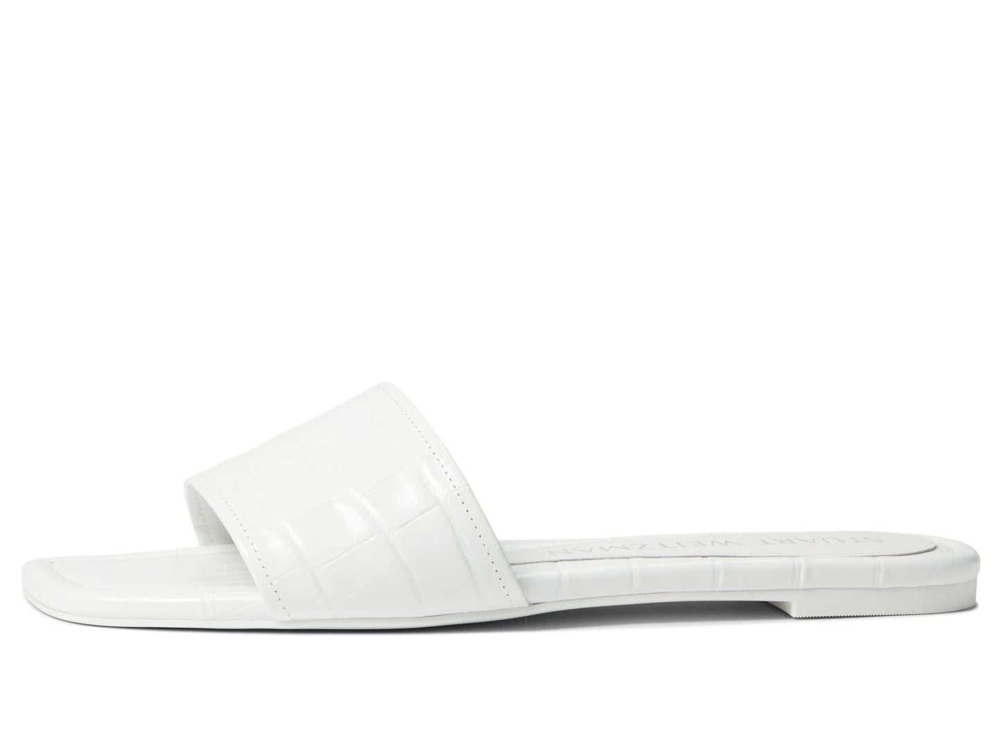 Stuart Weitzman Summer Slide Sandal White 8.5 B