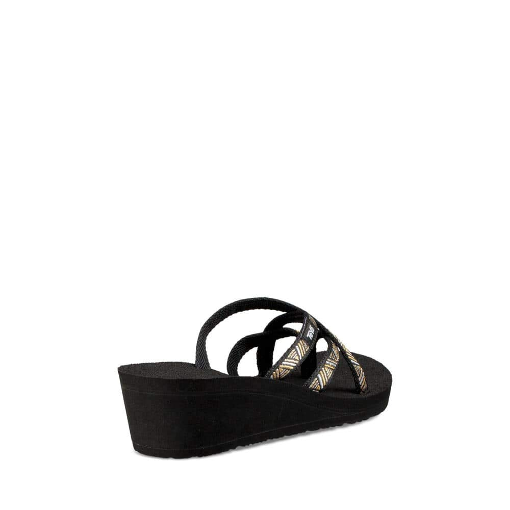 Teva Women's W Mush Mandalyn Wedge Ola 2 Flip-Flop, agave black/metallic, 8 M US