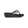 Teva Women's Voya Wedge, Paint Tracks Black/White, 10 M US