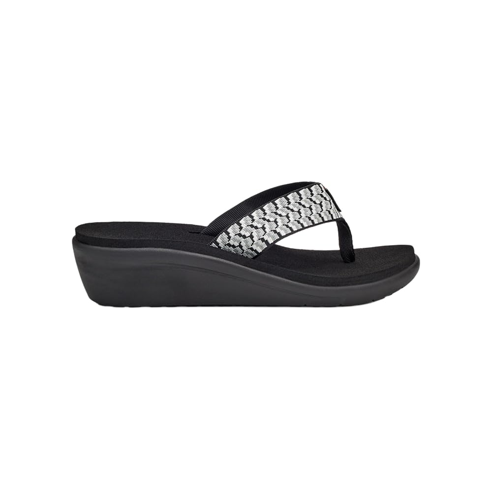 Teva Women's Voya Wedge, Paint Tracks Black/White, 10 M US