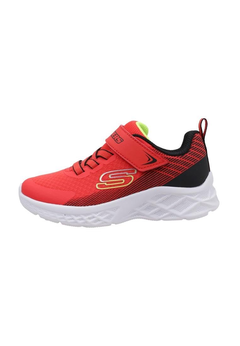 Skechers Boy's Microspec Ii-Zovrix Sneaker, Red/Black, 2.5 Little Kid