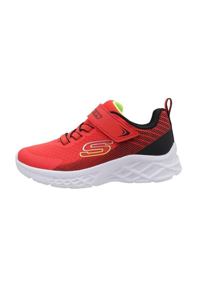 Skechers Boy's Microspec Ii-Zovrix Sneaker, Red/Black, 2.5 Little Kid