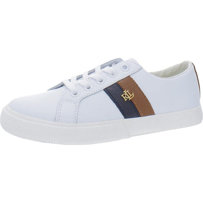 Lauren Ralph Lauren Womens Janson ll Leather Athletic and Training Shoes White