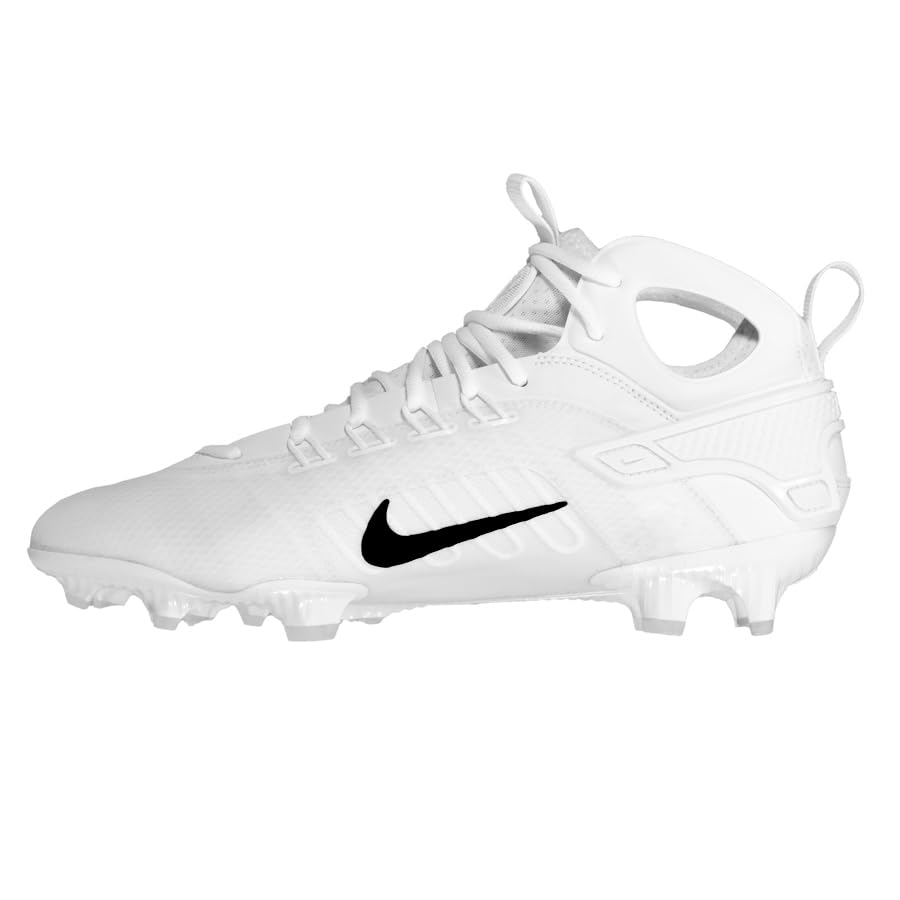Nike Men's Huarache 9 Elite Mid Lacrosse Cleats (White | Black, M 7.5 / W 9)