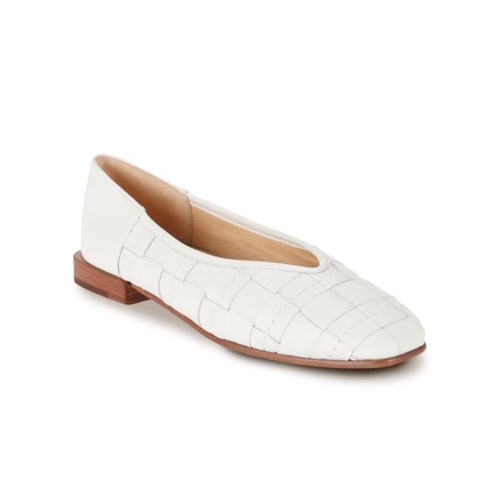 Frye Women's Claire Flat Shoe, White - 9 M