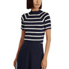 Lauren Ralph Lauren Women’s Striped Short-Sleeve Sweater French Navy/Mascarpone Cream Medium