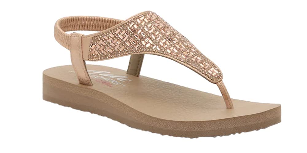Skechers Women's MEDITATION - SWEET ROCK, Rose Gold, 6 M