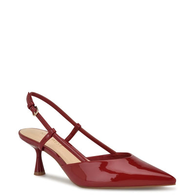 Nine West Women's Red Patent Pointy Toe Slingback Sandals 7.5