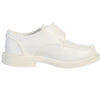 Boys Matte Dress Shoes w/ Hook and Loop Fastener Strap White 13Y