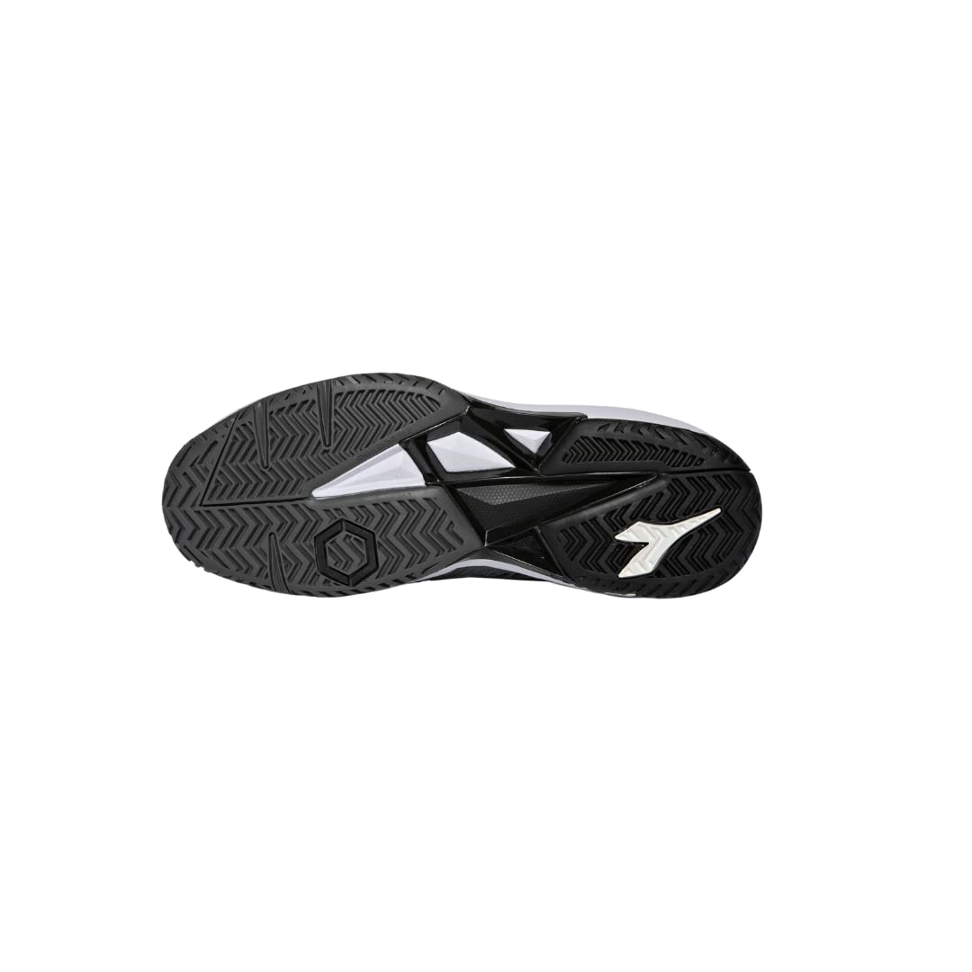Diadora Men's Speed Competition 7+ All Ground Tennis Shoe (Steel Gray/White/Black, 8.5)
