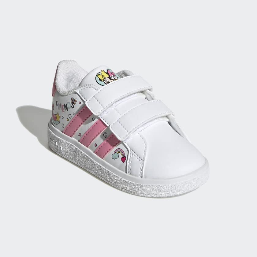 adidas Minnie Mouse Grand Court Shoes Kids', White, Size 6K