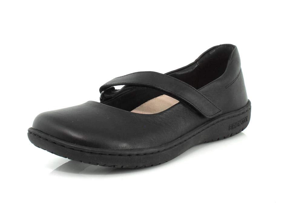 Birkenstock Womens Lora Black Leather Flat - 40 REG