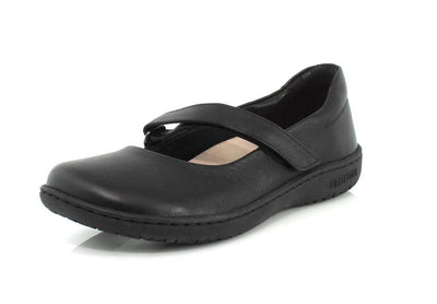 Birkenstock Womens Lora Black Leather Flat - 40 REG