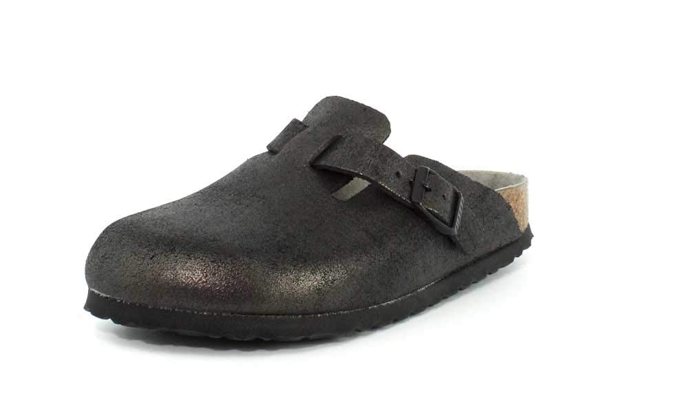 Birkenstock Womens Boston Soft Footbed Antique Black Clog - 36 NAR