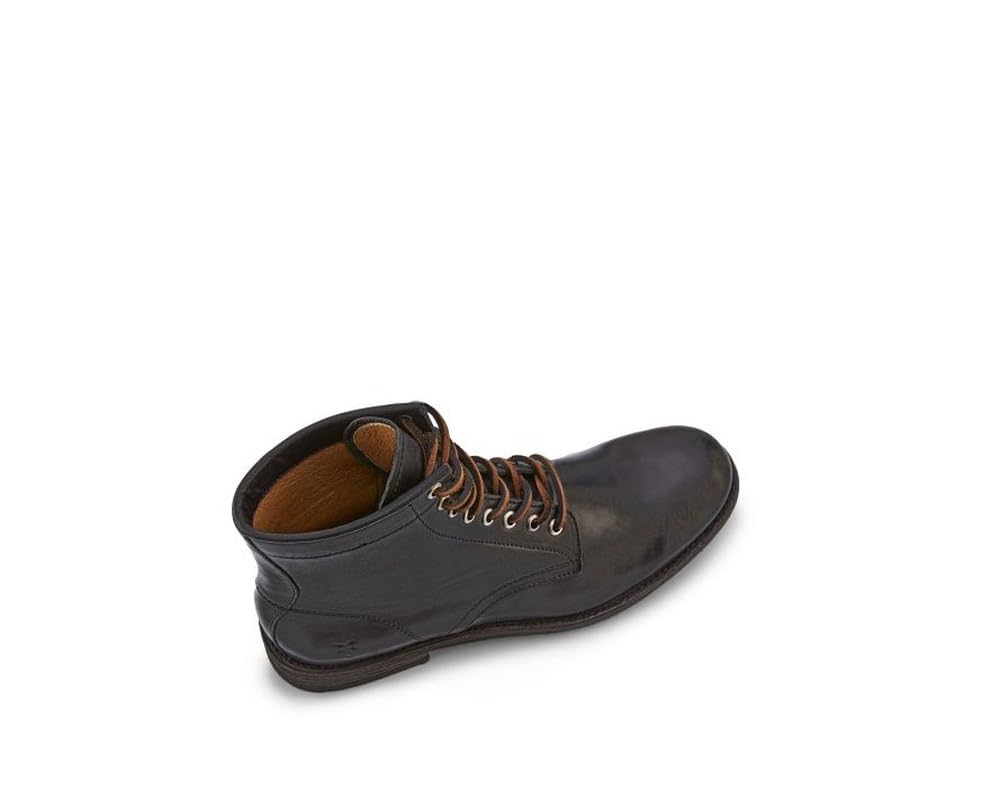 Frye Tyler Lace Up Boots for Men Crafted from Soft Vintage Leather with Blake Construction, Burnished Toe and Heel, and Rubber Inserts on Leather Soles – 5 ¾” Shaft Height, Black - 8 M