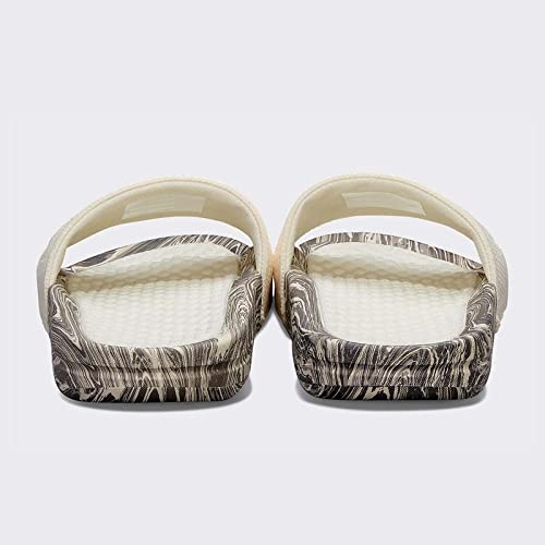 APL: Athletic Propulsion Labs Women's Big Logo Techloom Slide, (6, Pristine/Silver Travertine/Marble, Numeric_6)