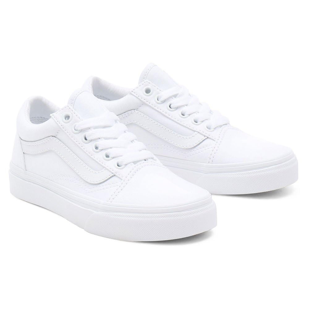 Vans Boy's & Girl's Old Skool Pre School Little Kid Skate Shoe (True White, Medium, Numeric_10_Point_5)
