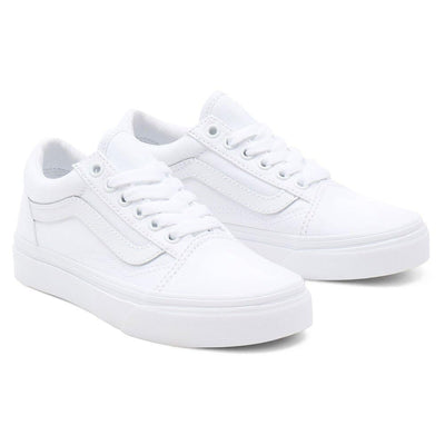 Vans Boy's & Girl's Old Skool Pre School Little Kid Skate Shoe (True White, Medium, Numeric_10_Point_5)
