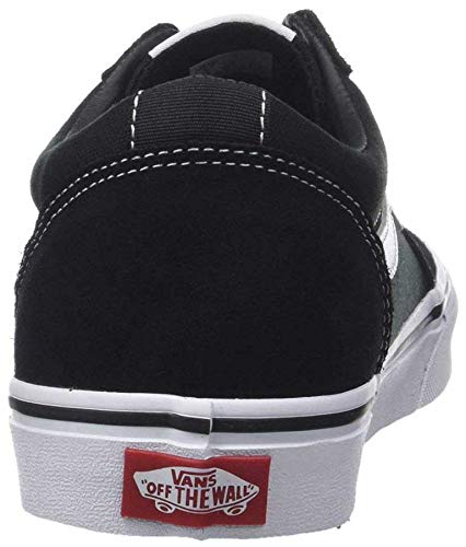 Vans Mens Ward Sneaker, Suede Canvas Black White, 15 UK