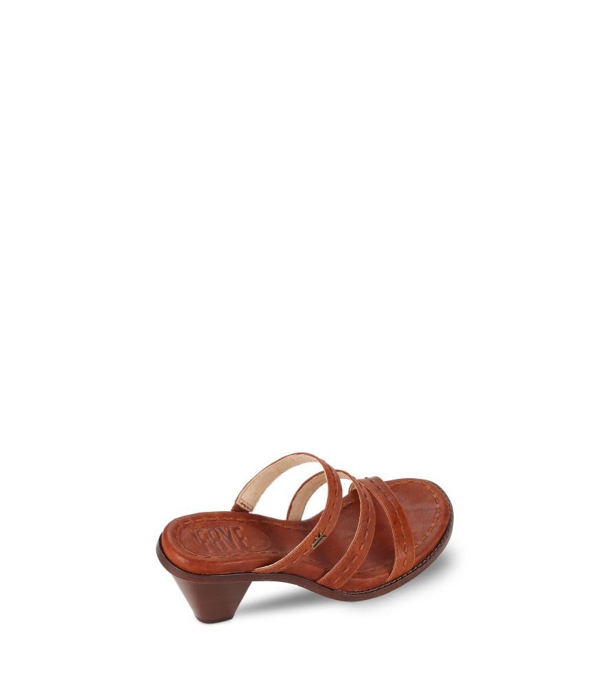 Frye Women's Estelle Strappy Slid Sandal, Cognac - 8.5M