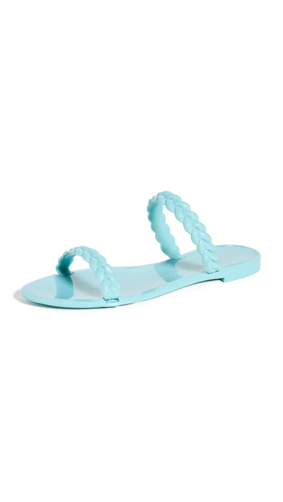 Stuart Weitzman Women's Braida Sawyer Jelly Sandals, Turquesa, Blue, 6 Medium US