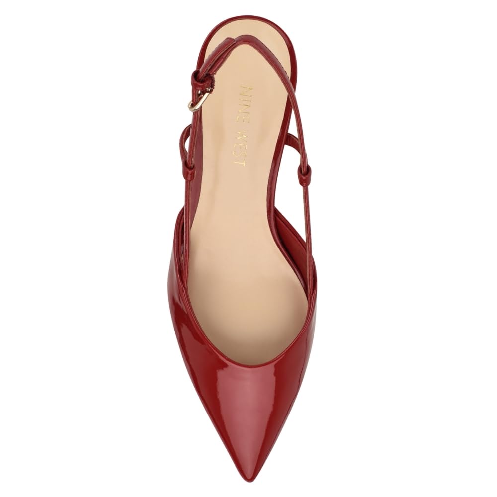 Nine West Women's Red Patent Pointy Toe Slingback Sandals 7.5