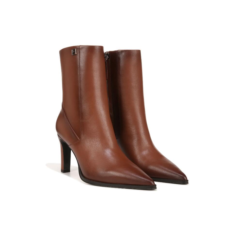 Franco Sarto Womens Appia Pointed Toe Dress Bootie Tobacco Brown Leather 7.5 M