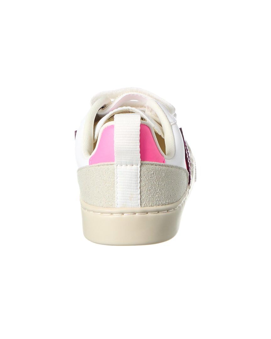 VEJA Small V-10 W (Toddler/Little Big Kid) Sneaker, White_Magenta_Sari, 12.5 Wide US Unisex