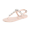 Stuart Weitzman Womens Goldie Crystal Jelly Poudre 5 B