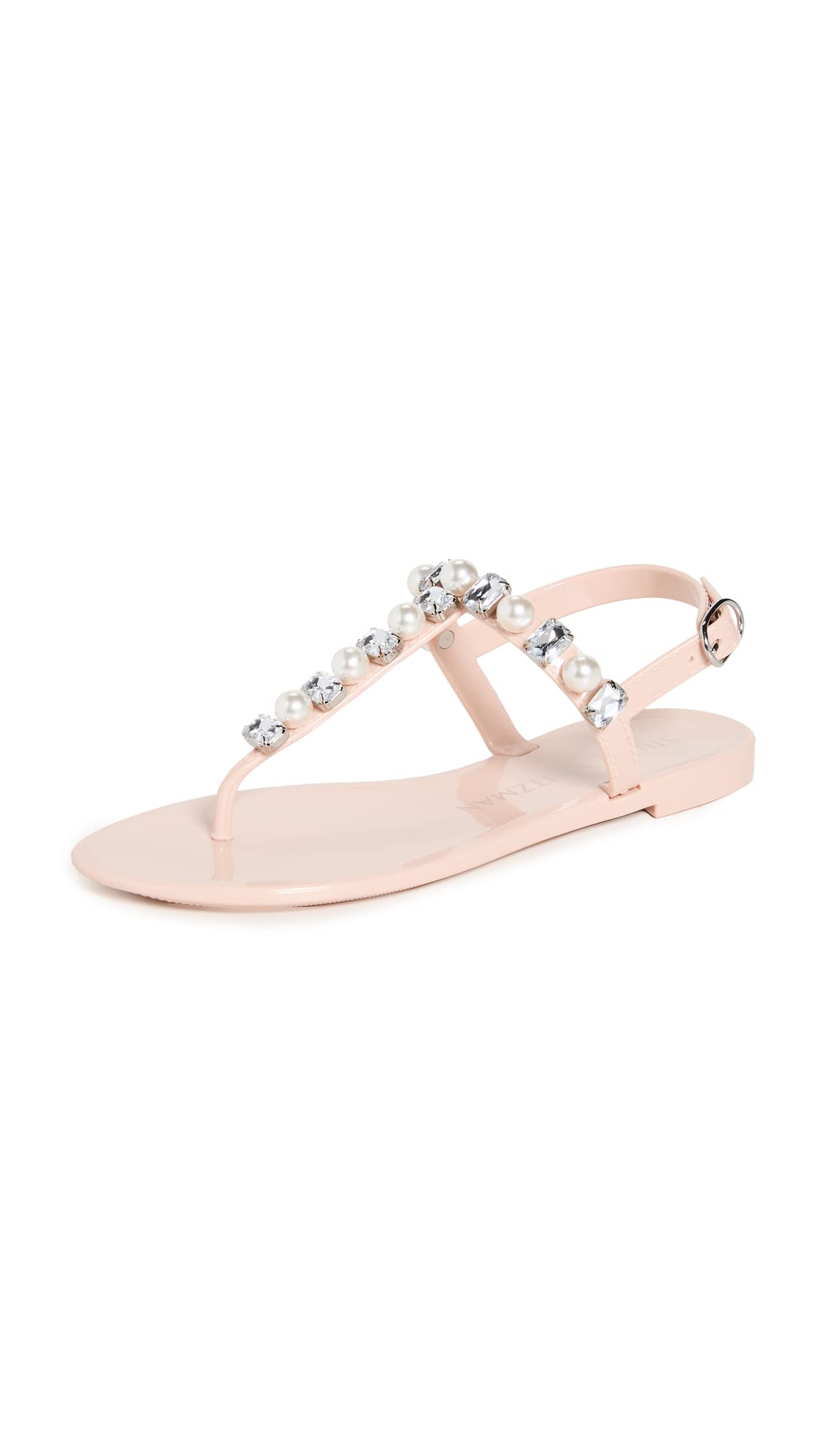 Stuart Weitzman Womens Goldie Crystal Jelly Poudre 5 B