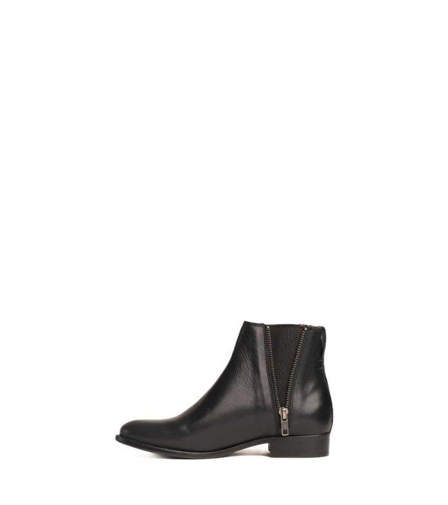 Frye Carly Zip Chelsea Women's Boot - Premium Leather Ankle Boots with Side Zipper, Comfortable & Stylish Everyday Footwear, Black - Surfer - 9M