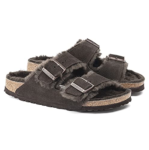 Shearling Lined Suede Arizona Sandal by Birkenstock