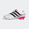 adidas Predator Precision.3 Youth Firm Ground Soccer Shoes - Fold-over Tongue, Soft Leather Forefoot, Firm Ground Outsole, Lightweight Synthetic Upper (White/Black/Pink, US Footwear Size System, Big Kid, Numeric, Medium, 4.5)