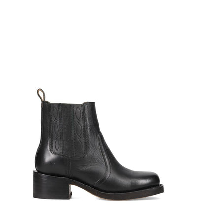 Frye Campus Chelsea Ankle Boots for Women - Leather-Lined 5.75" Booties for Women - Square Toe Boots - Chunky Heel Booties with 1.7.5" Block Heel - Slip-on Design - Black - Crust Veg - 9