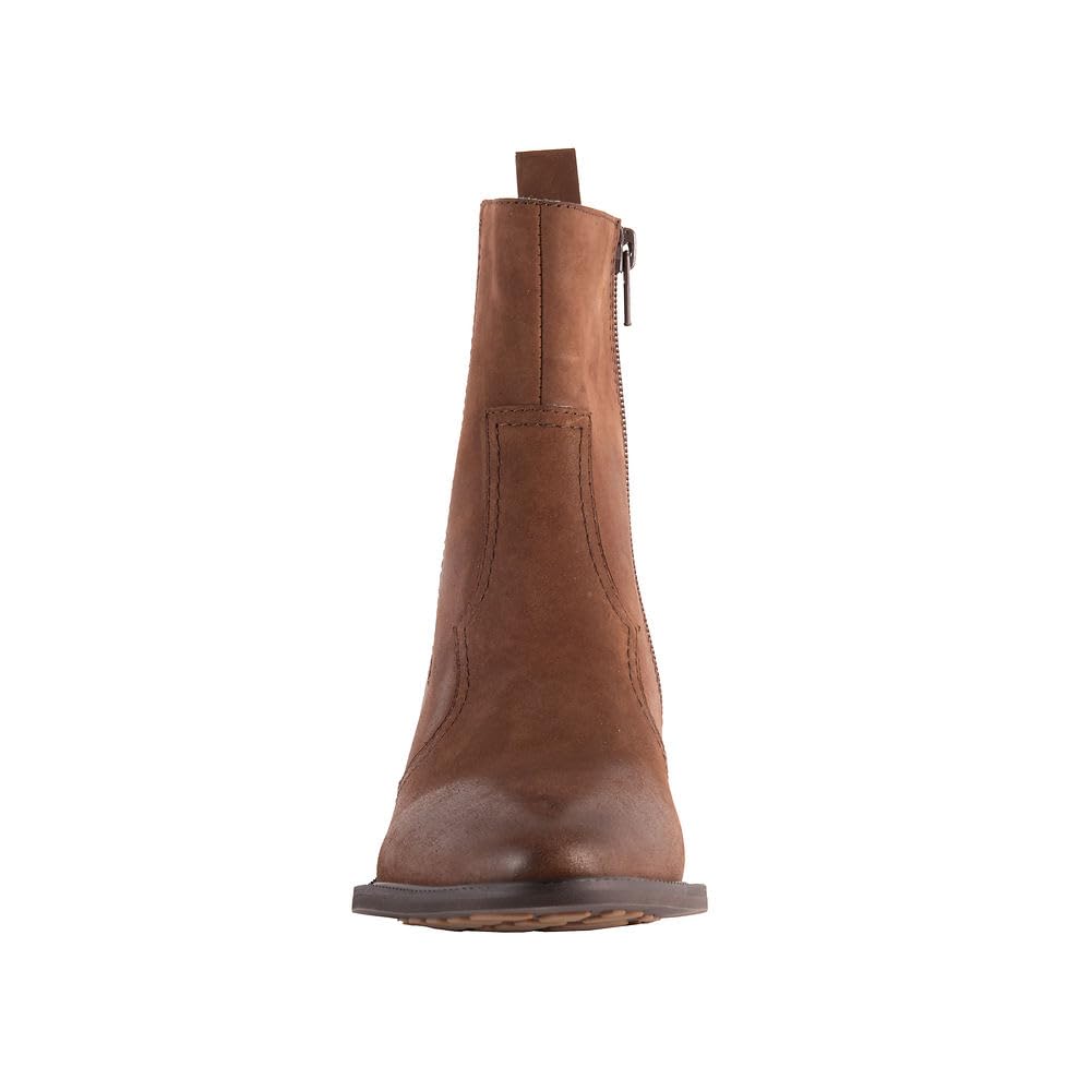 David Tate Women's Basil Western Boot, Brown Nubuck Leather, 12