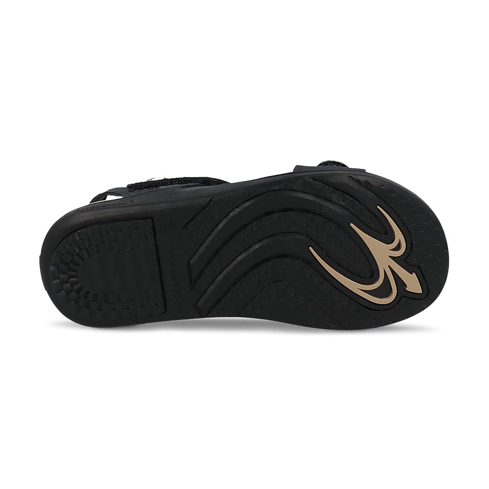 Gravity Defyer Women's GDEFY Dyvor Leather Fashion Slides 11M - VersoShock Orthotic Recovery Outdoor Sandals Black