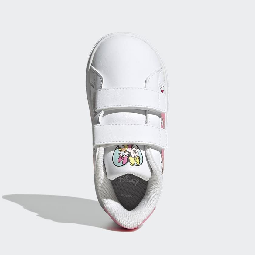 adidas Minnie Mouse Grand Court Shoes Kids', White, Size 6K