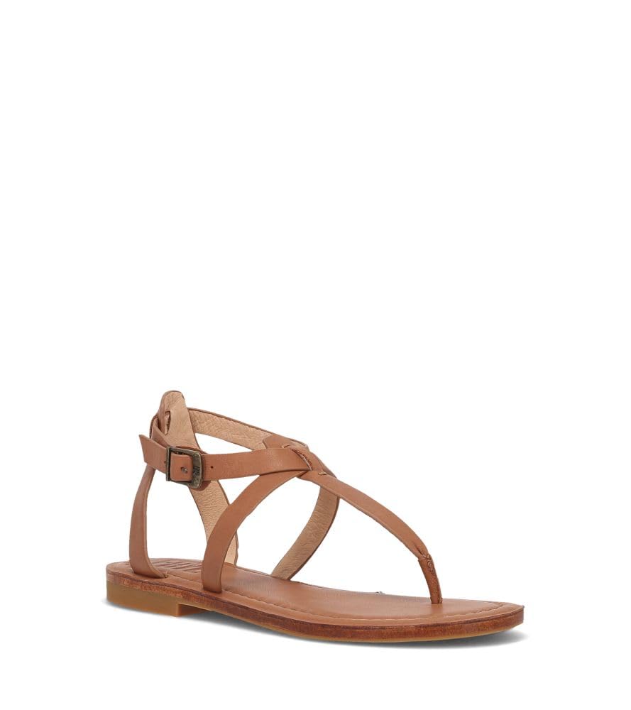 Frye Taylor Women’s Sandals - Soft Full-Grain Leather with Padded Footbed, Adjustable Ankle Strap, and Flexible Rubber Outsole with Low Heel, Tan - 8M