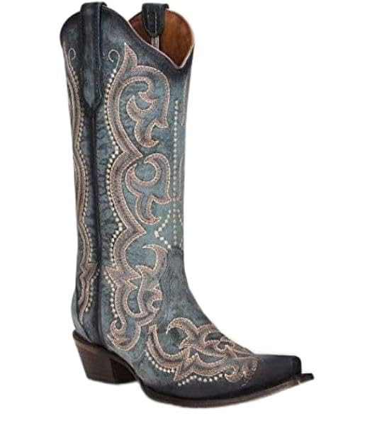 CORRAL Blue Jean Embroidered Women's Western Boots L5869, Blue, 8M