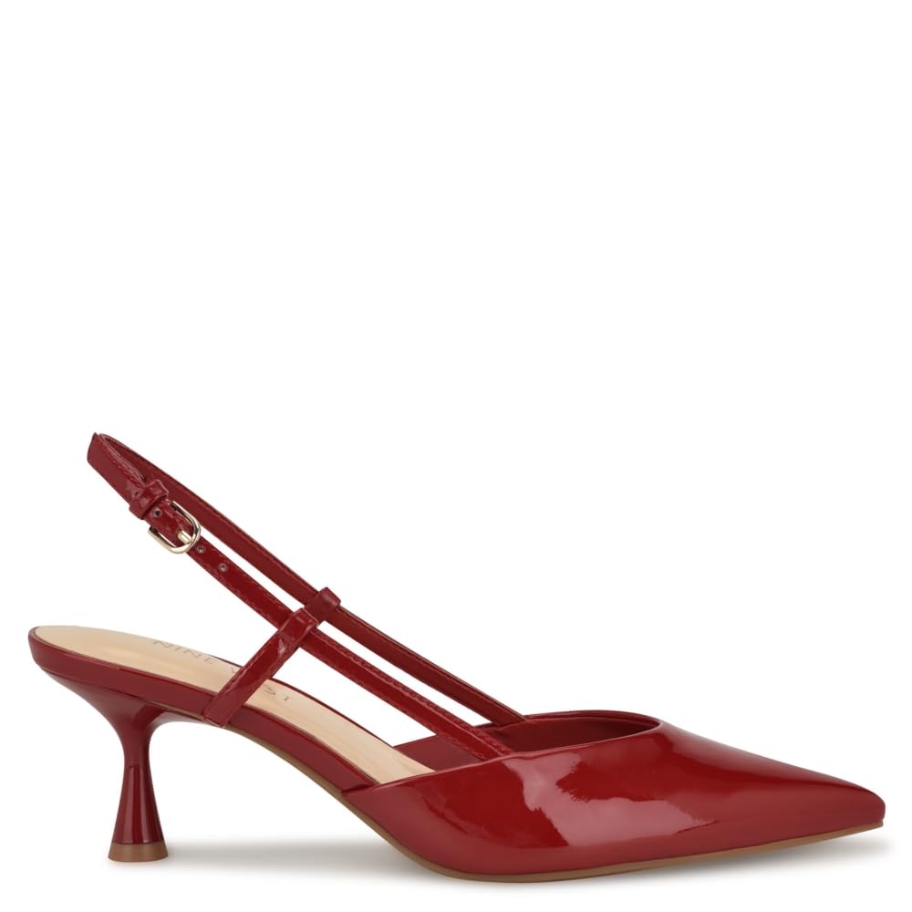 Nine West Women's Red Patent Pointy Toe Slingback Sandals 7.5
