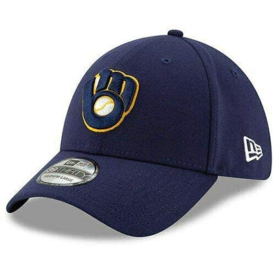 New Era Milwaukee Brewers MLB 3930 39THIRTY Flexfit Cap Hat (Small/Medium) Navy