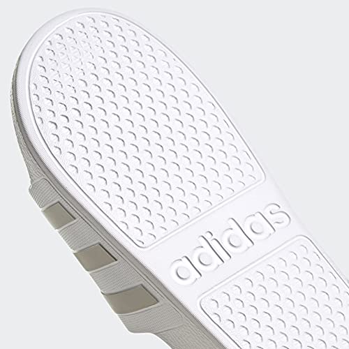 adidas unisex-adult Adilette Aqua Slides White/Platin Metallic/White 11