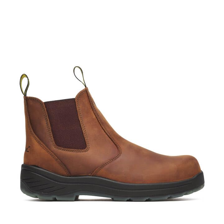 Thorogood Thoro-Flex 6” Slip On Composite Toe Work Boots for Men - Premium Leather with Slip-Resistant Outsole and Scuff-Free Translucent Bottom; EH Rated, Trail Crazyhorse - 9 M US