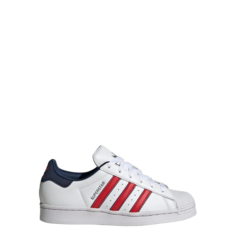 adidas Superstar (Big Kid) Footwear White/Better Scarlet/Night Indigo 4.5 Big Kid M