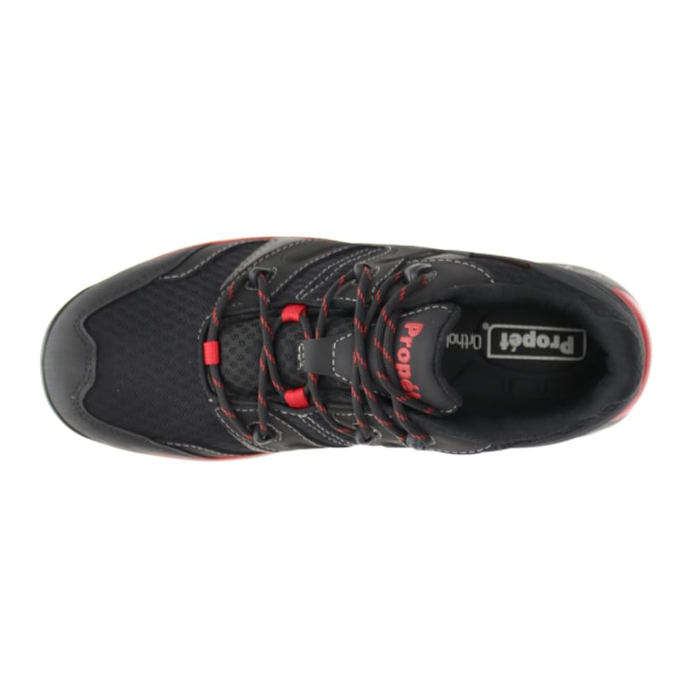 Propét Men's Vercors Waterproof Hikers, Black/Red, 12 X-Wide US