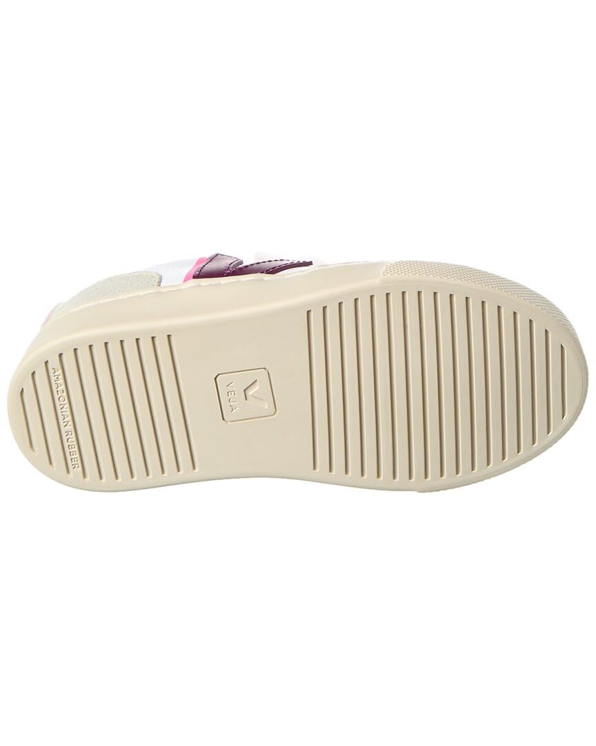 VEJA Small V-10 W (Toddler/Little Big Kid) Sneaker, White_Magenta_Sari, 12.5 Wide US Unisex